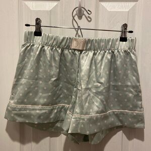 Victoria’s Secret Satin Cami Sleepwear Lounge Mint with White Polka Dots Shorts
